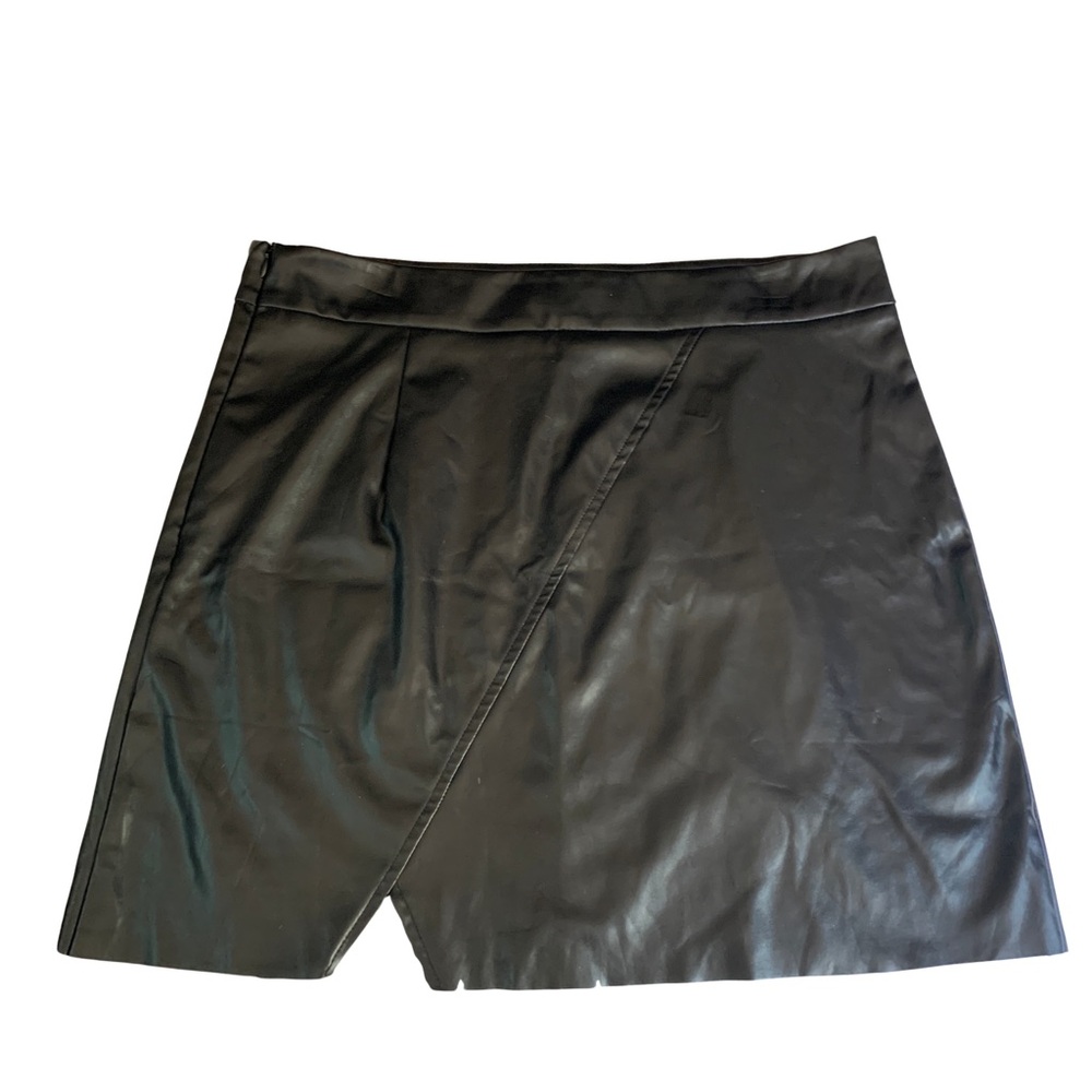 Black Faux Leather Skirt SHEIN XL